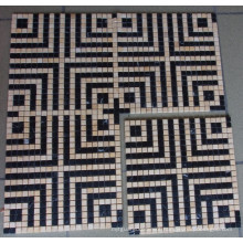 Black Mix Beige Marble Mosaic Tile (HSM138)